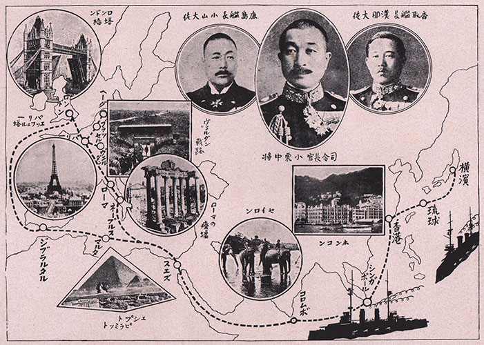 昭和天皇(皇太子)外遊ルート図