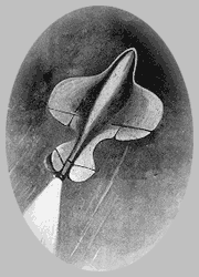 世界初の「火星旅行飛行機」の図